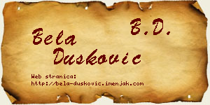Bela Dušković vizit kartica